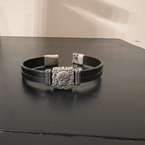 Sugar Skull Leather Bracelet NWOT​